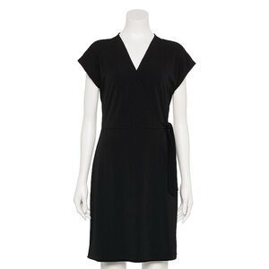 Nine West Elegant Black V-Neck Dress
